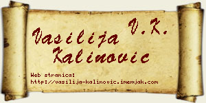 Vasilija Kalinović vizit kartica